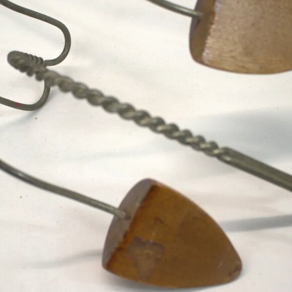 Antique Over the Door Shoe Hanger Wood and Metal - Picture 2 of 2